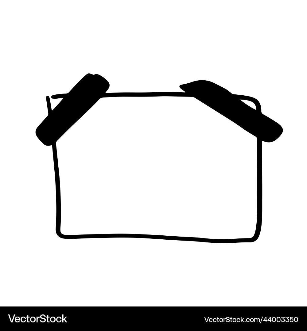 Rectangular hand drawn frame doodle in linear Rectangular hand drawn frame doodle in linear vector image