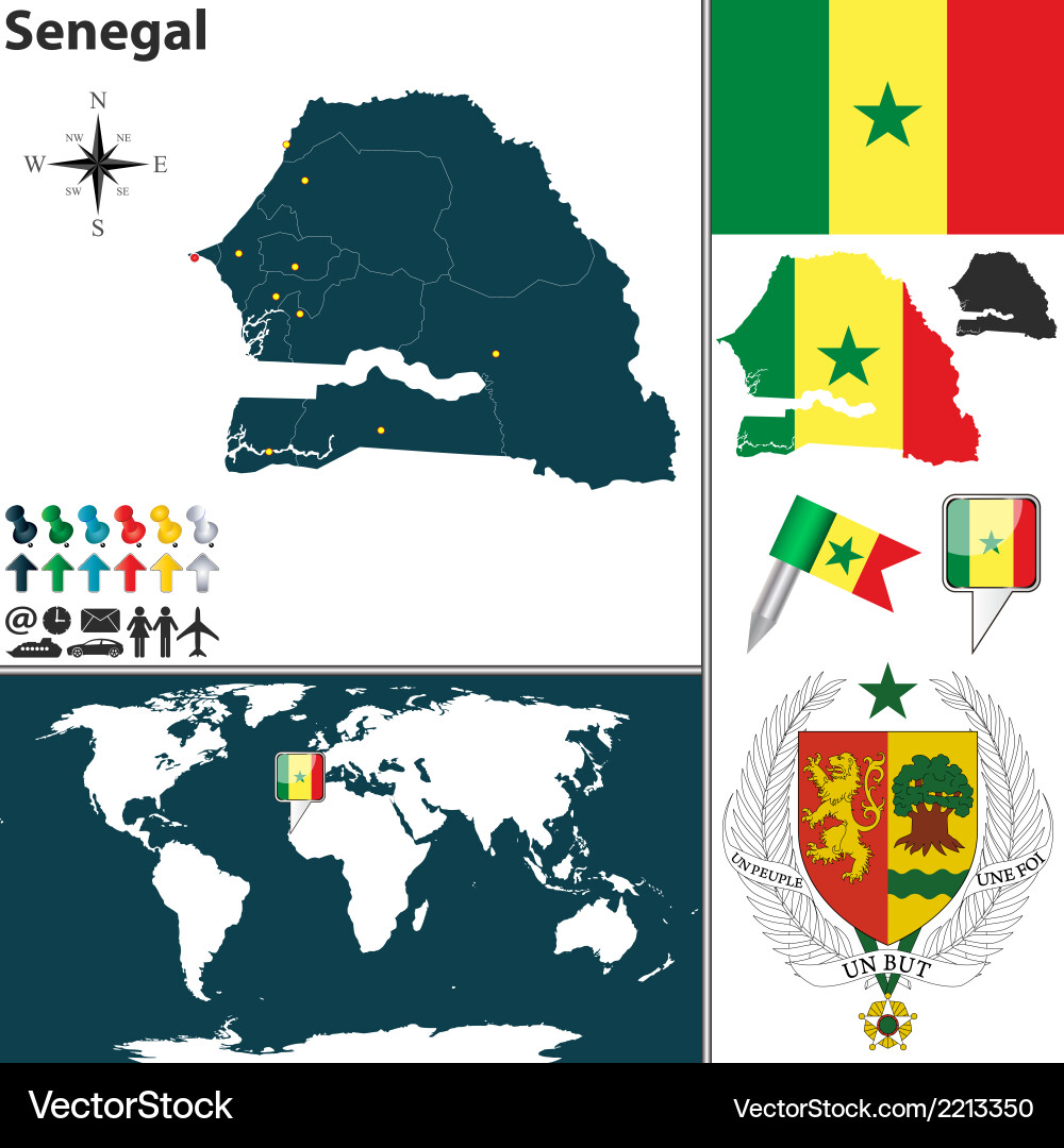 Senegal Map Royalty Free Vector Image Vectorstock