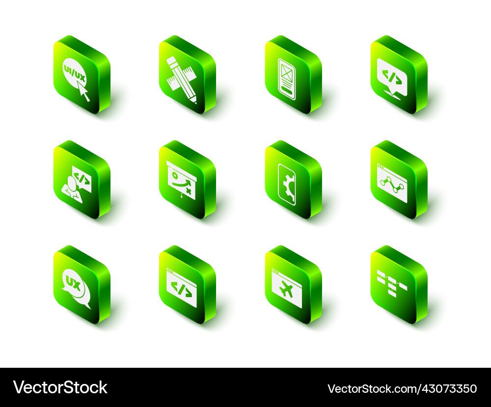 Set crossed ruler and pencil ui or ux design Set crossed ruler and pencil ui or ux design vector image