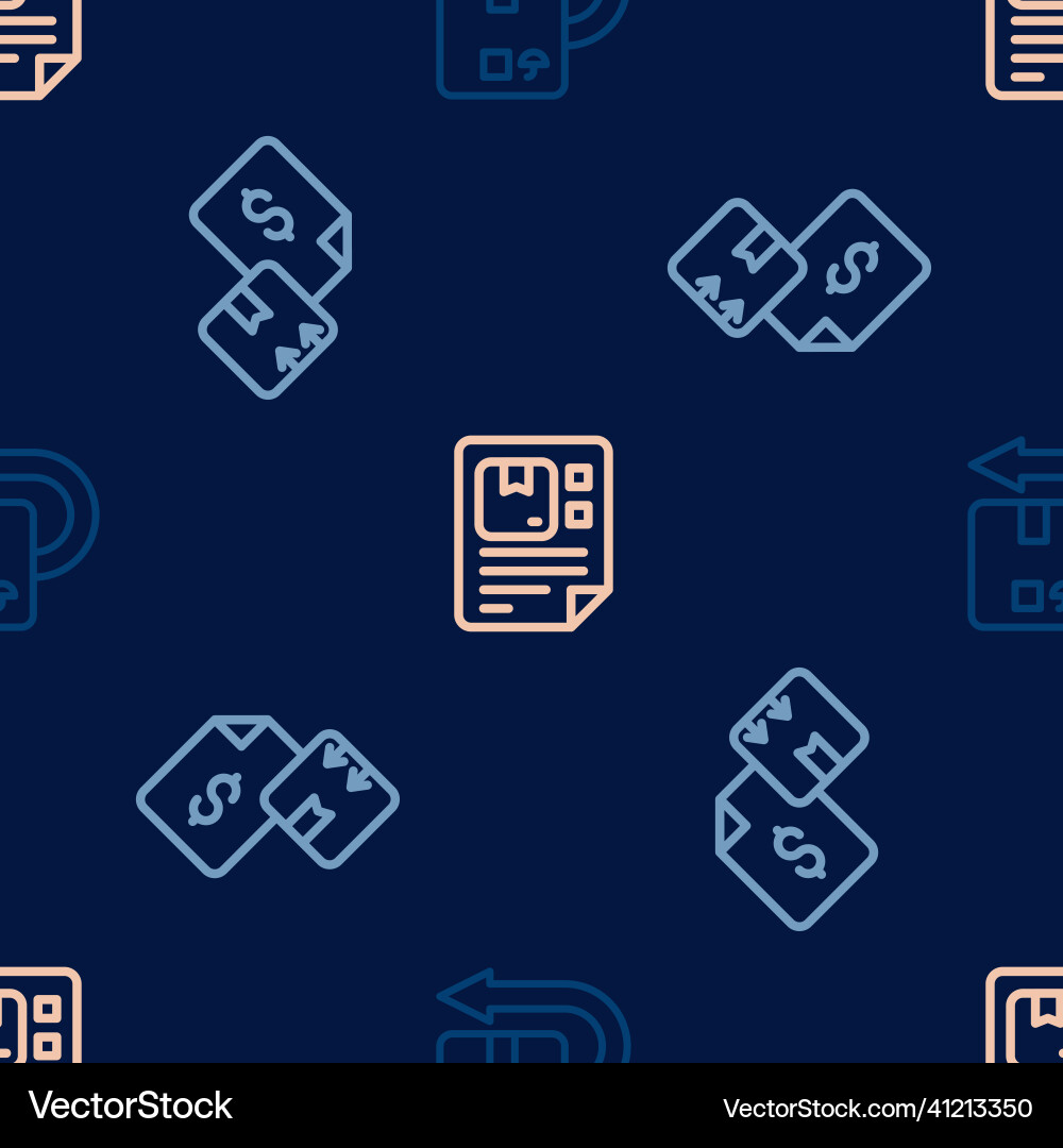 Set line return cardboard box waybill Set line return cardboard box waybill vector image
