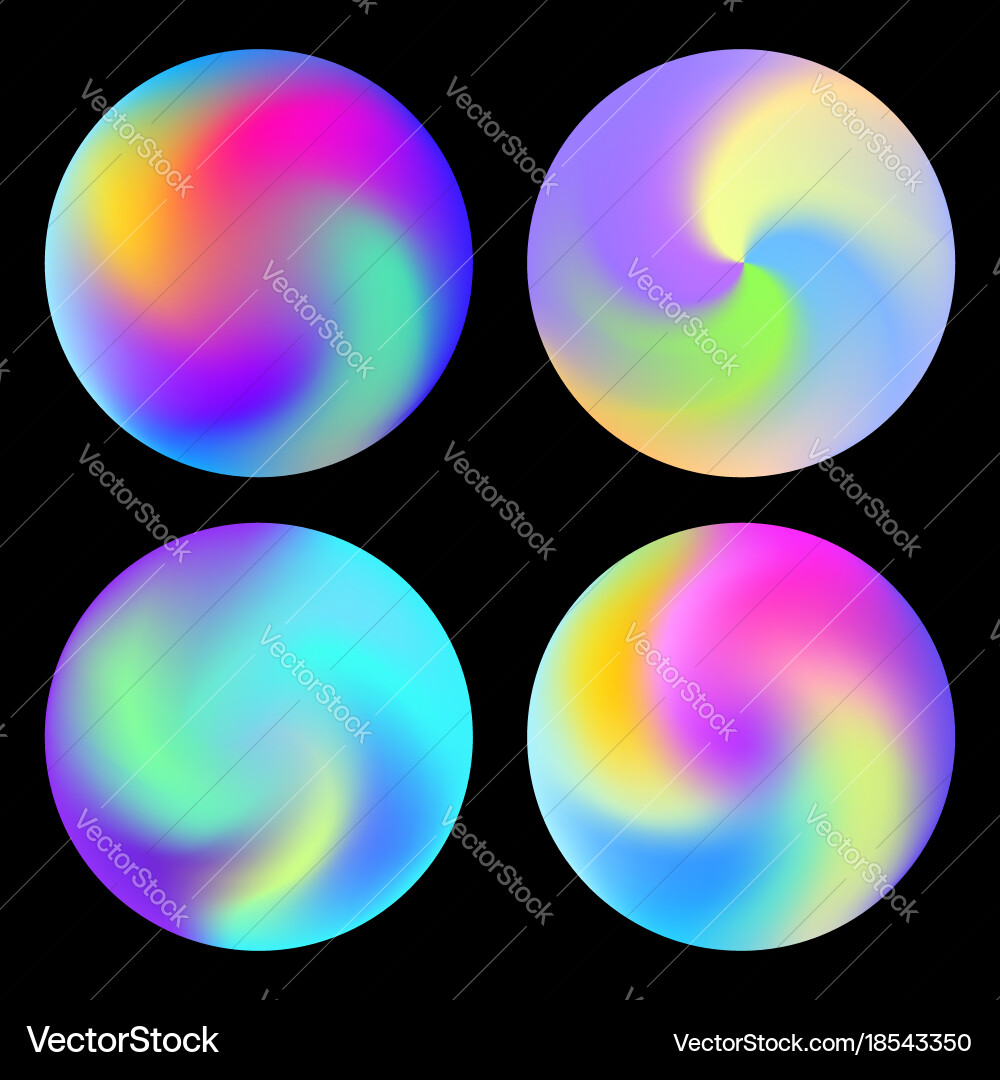 Set of gradient circles vector image