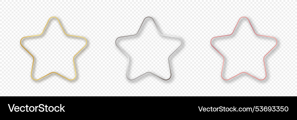 Set of three rounded star frames Set of three rounded star frames vector image