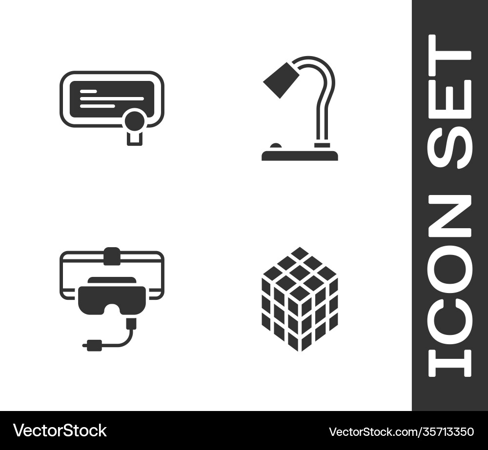 Set rubik cube certificate template virtual Set rubik cube certificate template virtual vector image