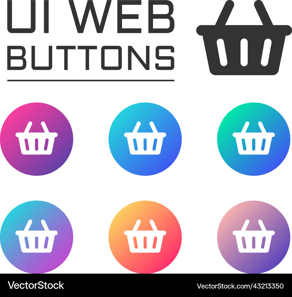 Shopping basket ui web button Vector Image