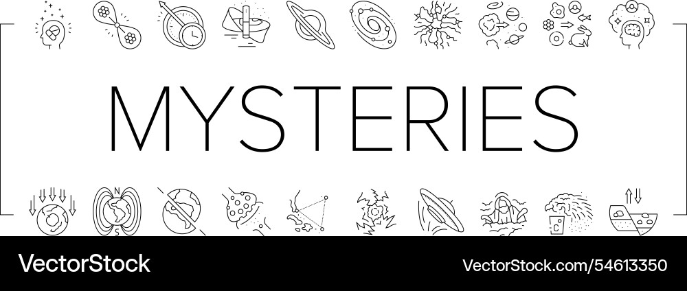 Unsolved mysteries question icons set Vector Image