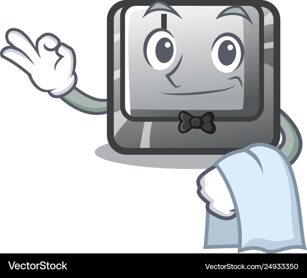 Waiter button j on a computer character vector image