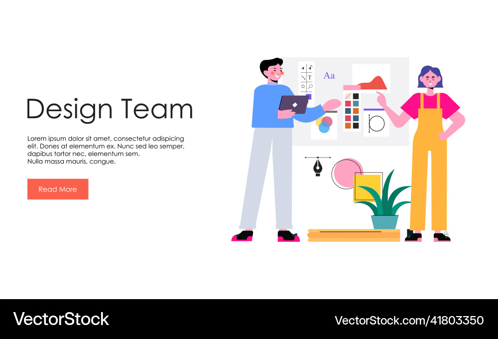 Web design studio or team working vector image