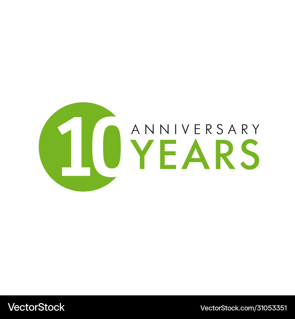 10th Anniversary Celebration Logo Vector Image
