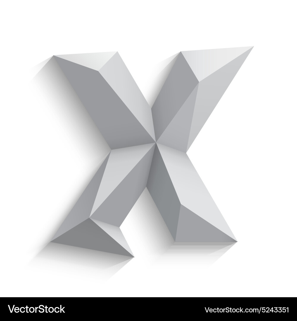 3D Polygonal X Symbol Vector Image