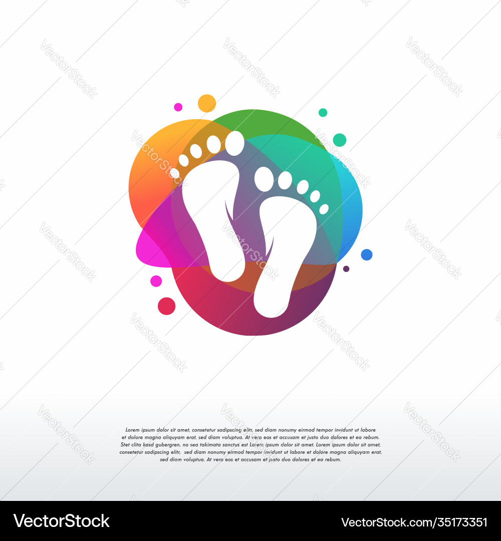 Abstrakte bunte Fußpflege Logo Designs ikonisch Abstrakte bunte Fußpflege Logo Designs ikonisch vektorbild
