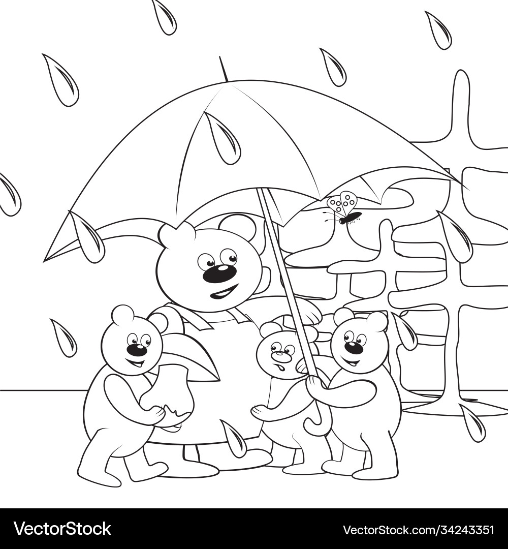 Bears and umbrella Bears and umbrella vector image