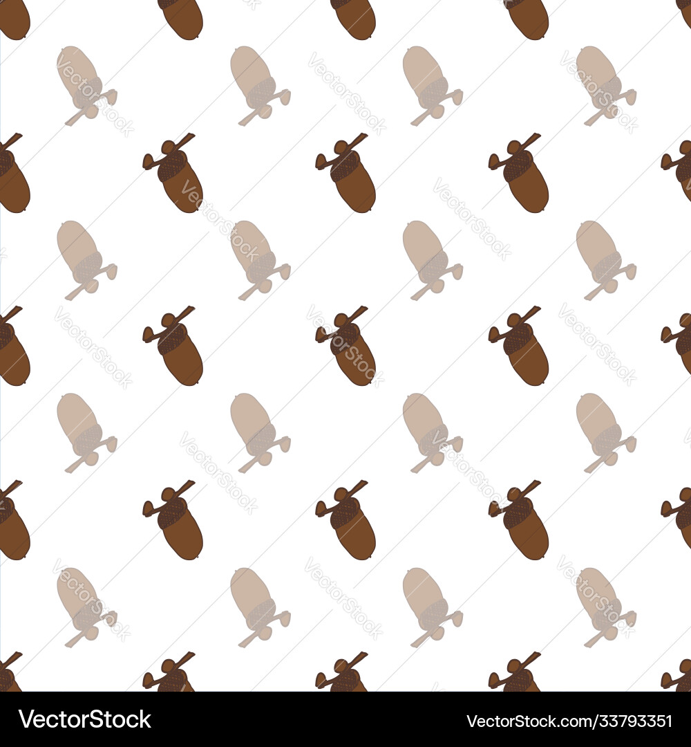 Brown autumn acorn repeat pattern print background Brown autumn acorn repeat pattern print background vector image