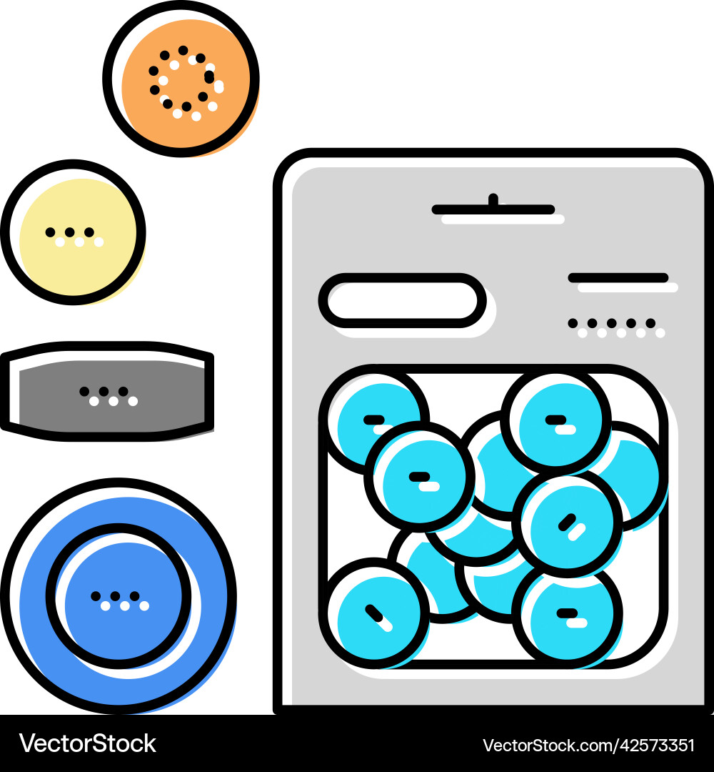 Button set color icon Button set color icon Vector Image