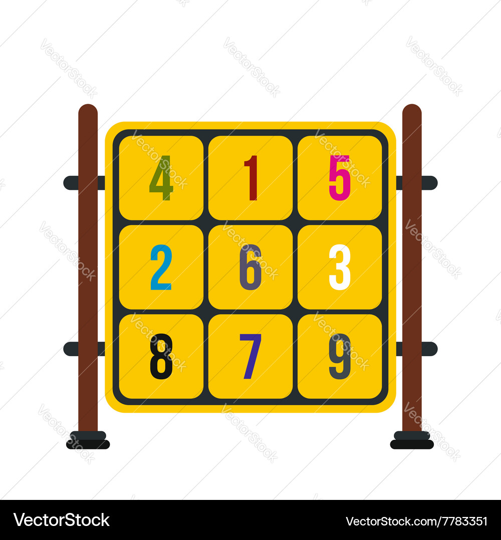 Cubes with numbers on a playground icon vector image