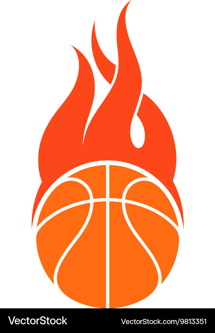 Fiery Basketball Logo vector image
