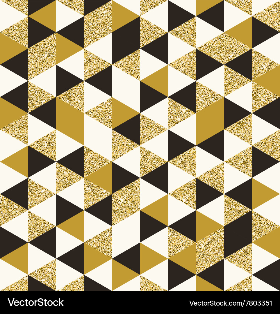 Golden Glitter Triangular Pattern vector image