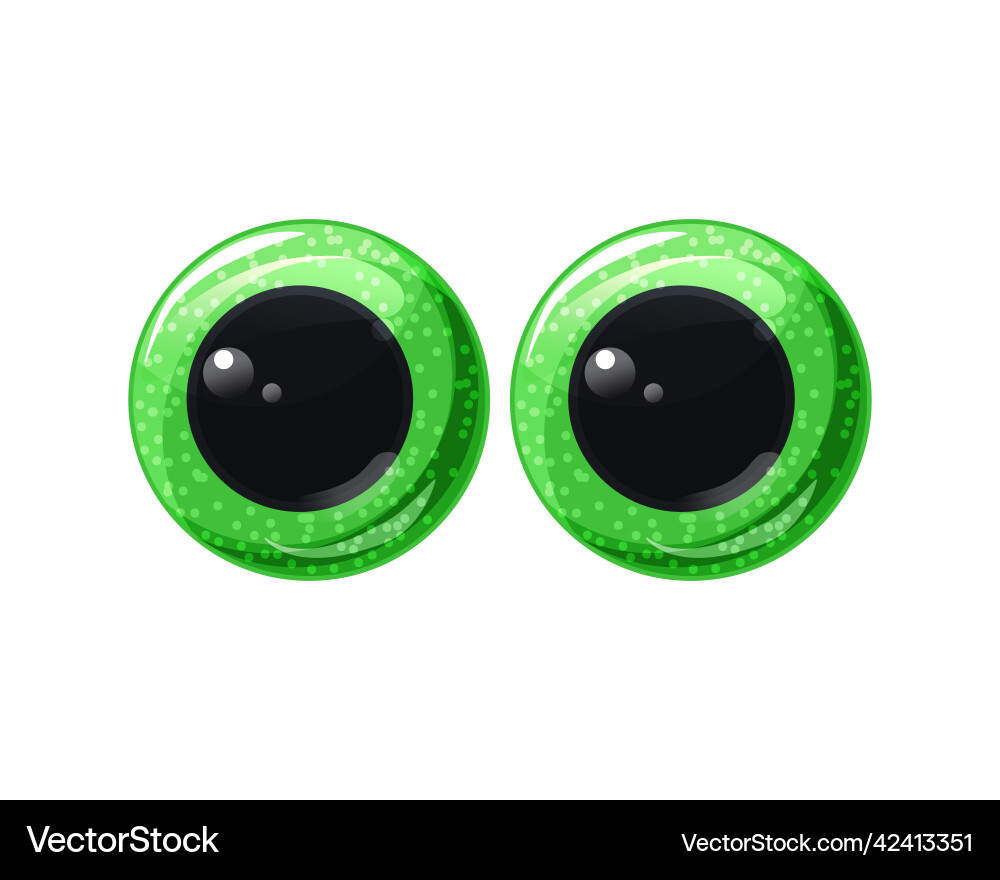 Grün Glitzer Kunststoff Spielzeug Augen Spaß sichere Spielzeug Grün Glitzer Kunststoff Spielzeug Augen Spaß sichere Spielzeug vektorbild