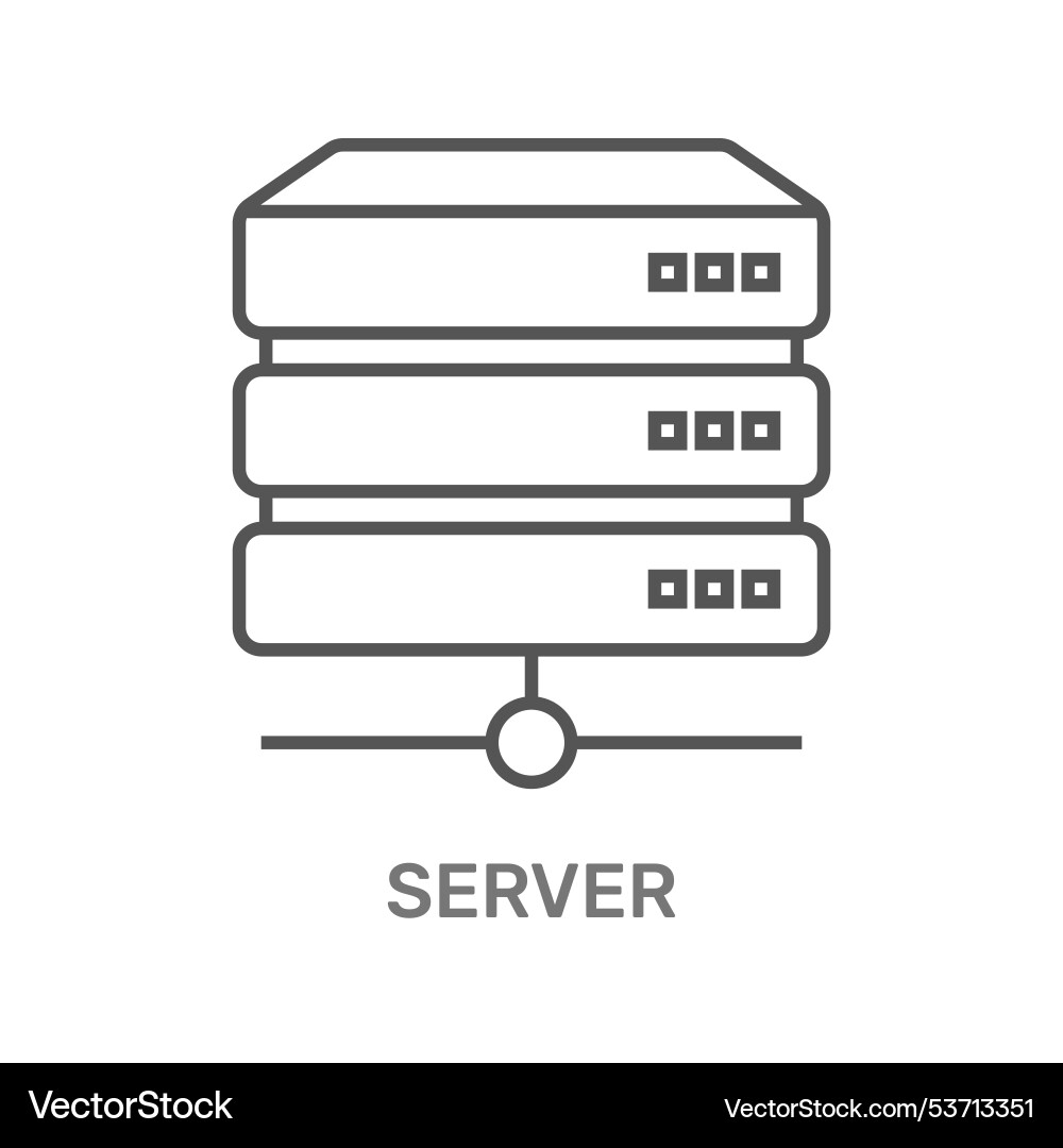 Icon of a server stack representing data storage vector image