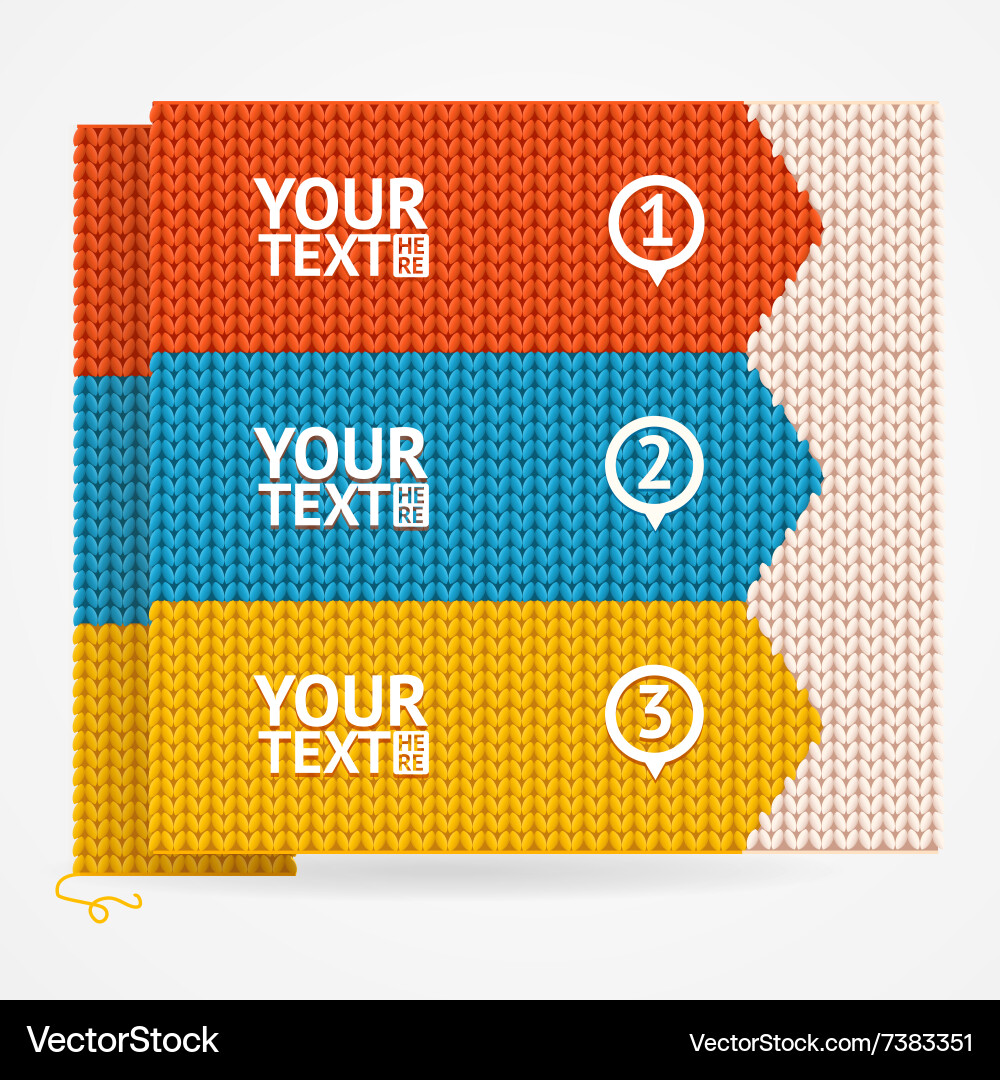 Menu or headers knitted style with arrow vector image