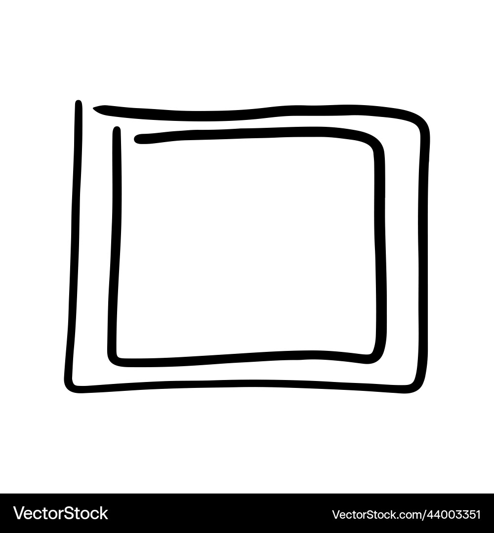 Rectangular hand drawn frame doodle in linear Rectangular hand drawn frame doodle in linear vector image