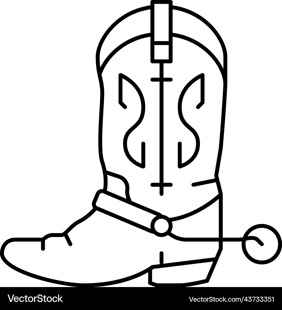 Retro boot line icon Vector Image