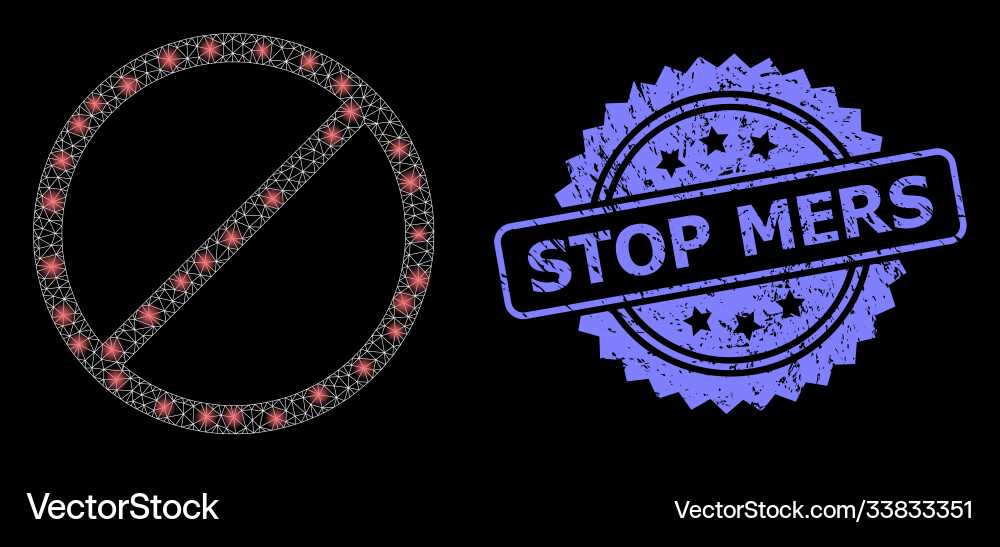 Rubber stop mers stamp and bright web net restrict Rubber stop mers stamp and bright web net restrict vector image
