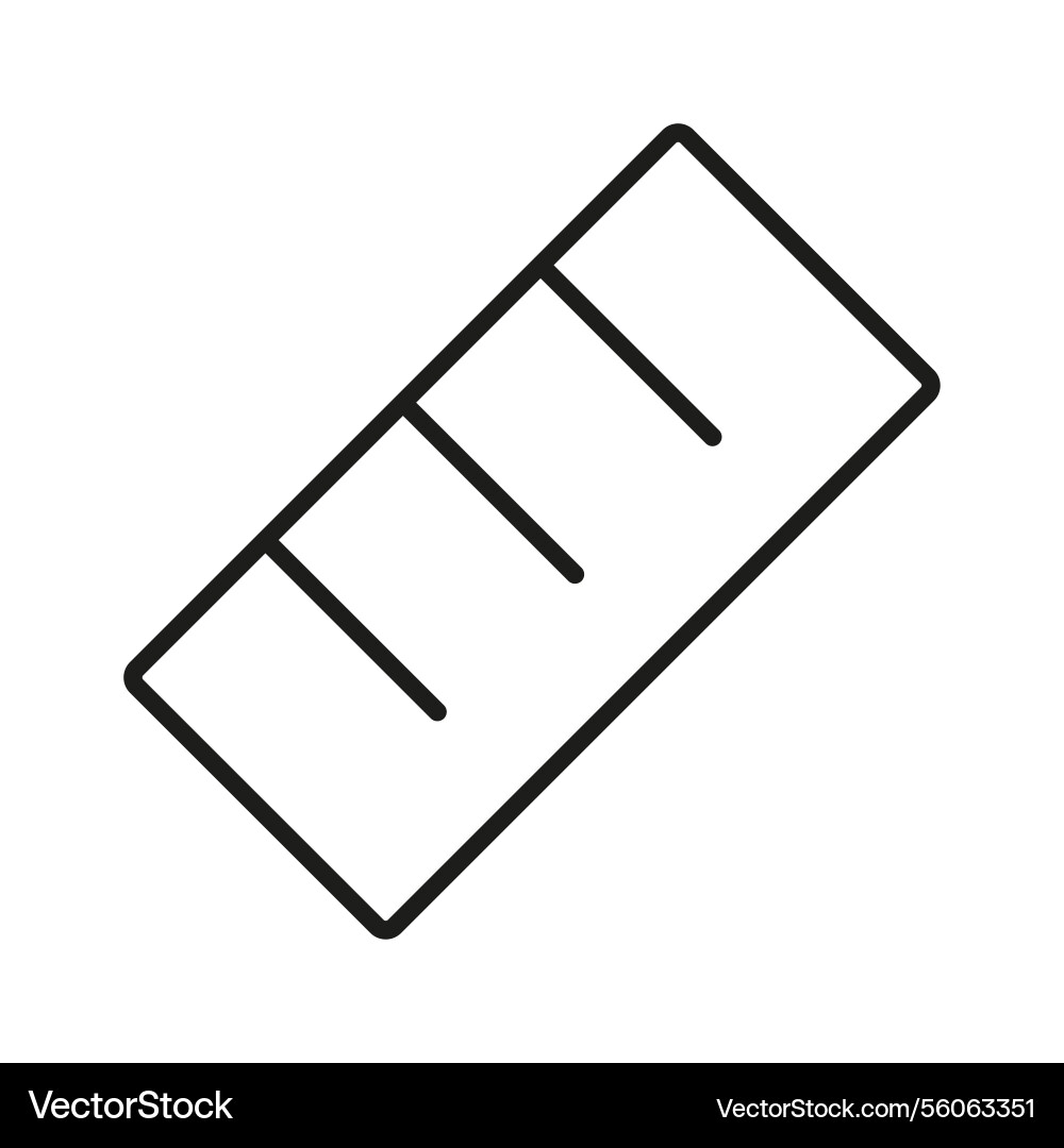 Ruler line icon for app editable stroke Ruler line icon for app editable stroke vector image