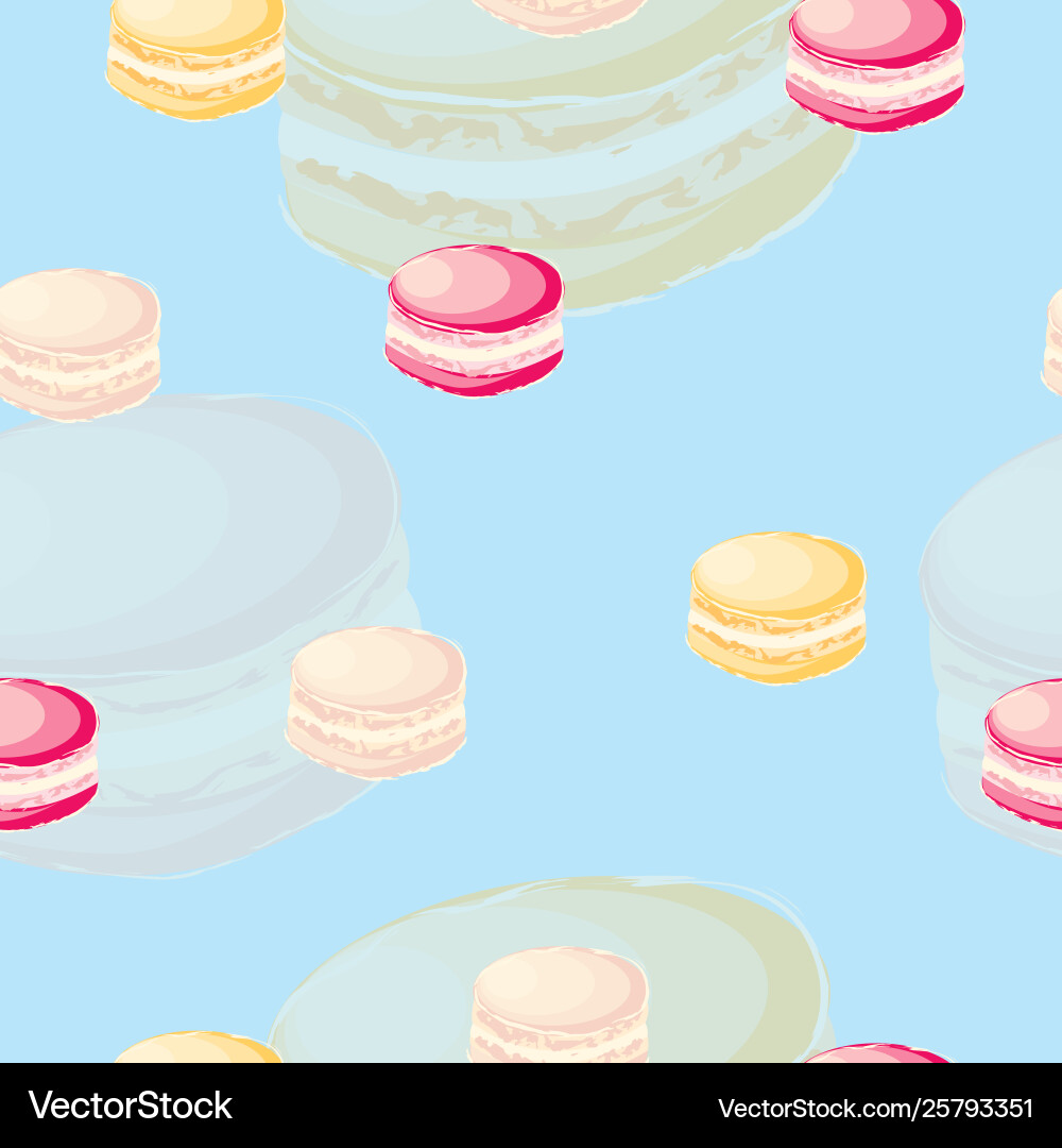 Seamless pattern with colorful macaroons Vector Image