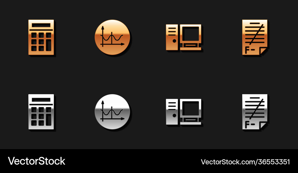 Set calculator graph schedule chart diagram Set calculator graph schedule chart diagram vector image