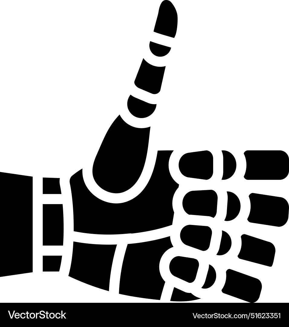 Thumb up Roboter Hand Gesten Glyphen Symbol Thumb up Roboter Hand Gesten Glyphen Symbol vektorbild