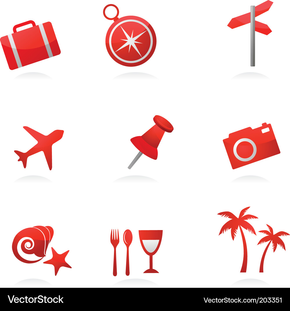 Travel and Vacation Icons Vector Image