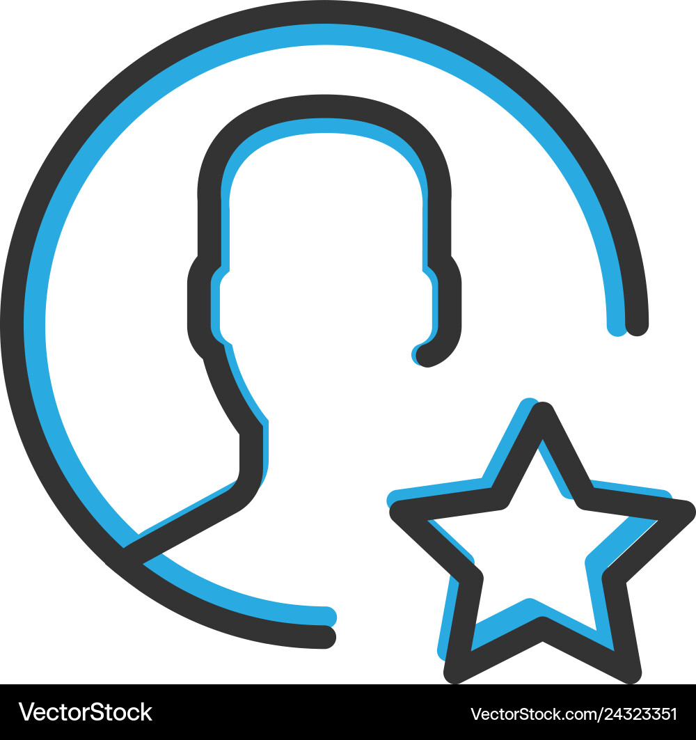 User icon design interaction line vector image