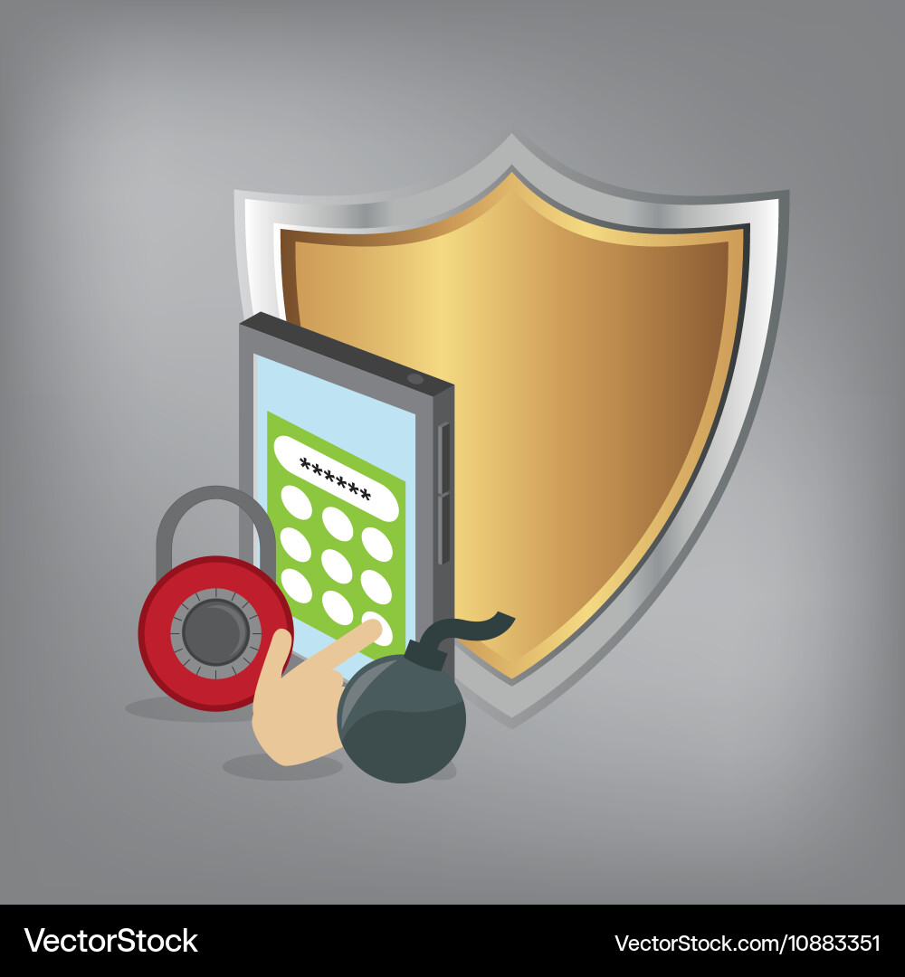 Virtual security system icons image Vector Image