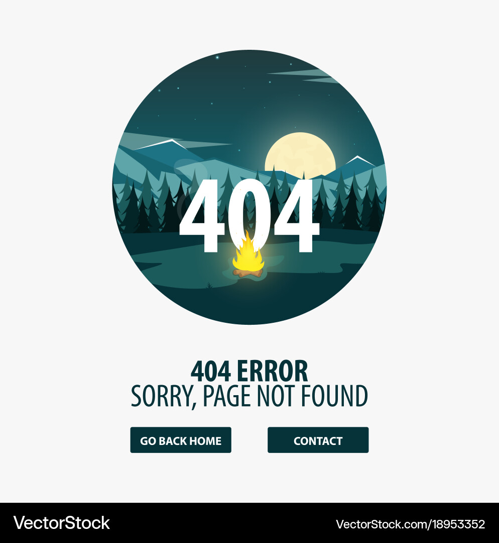 404 error page not found ui ux template Vector Image