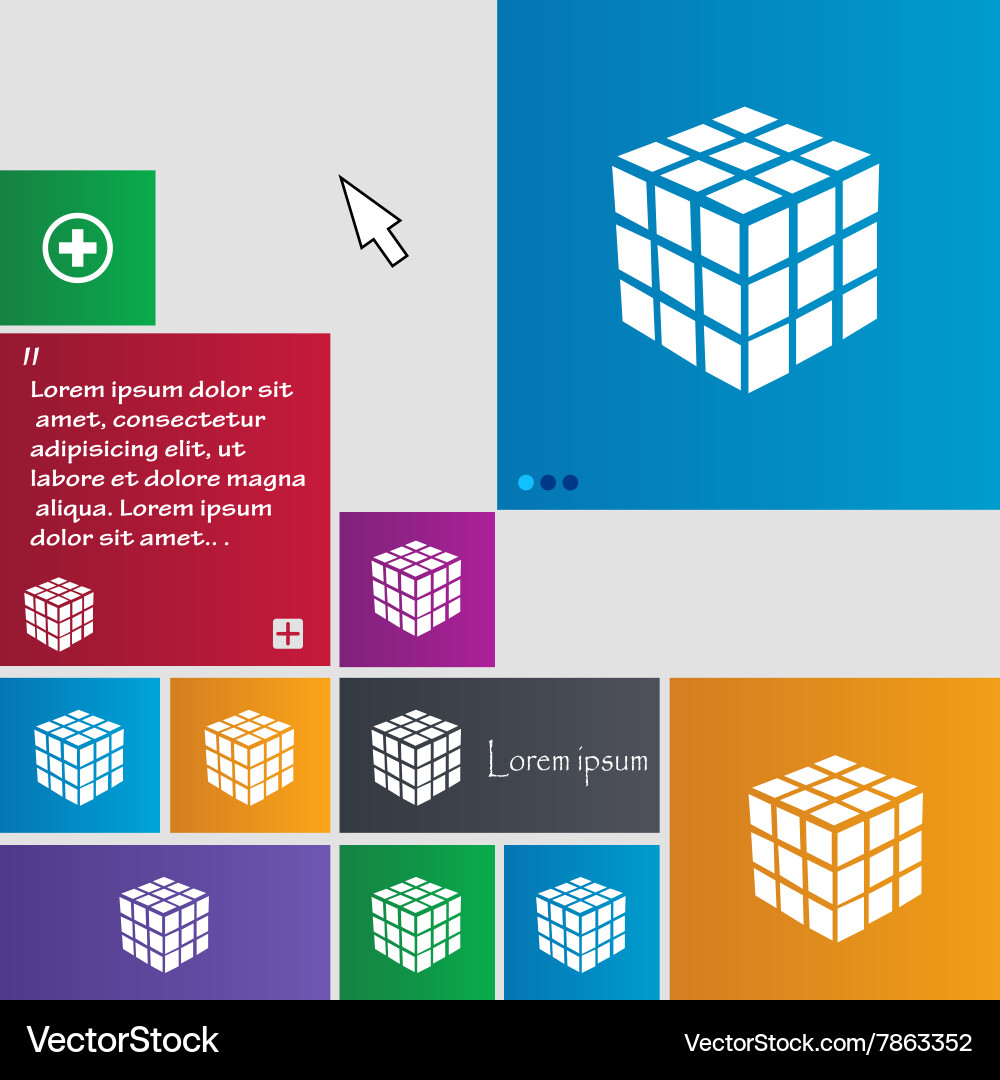 A three sided cube puzzle box in 3d icon sign vector image