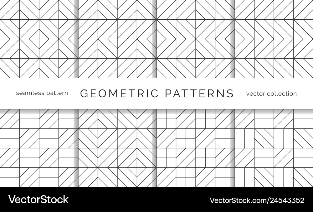 Abstract geometric seamless patterns Vector Image
