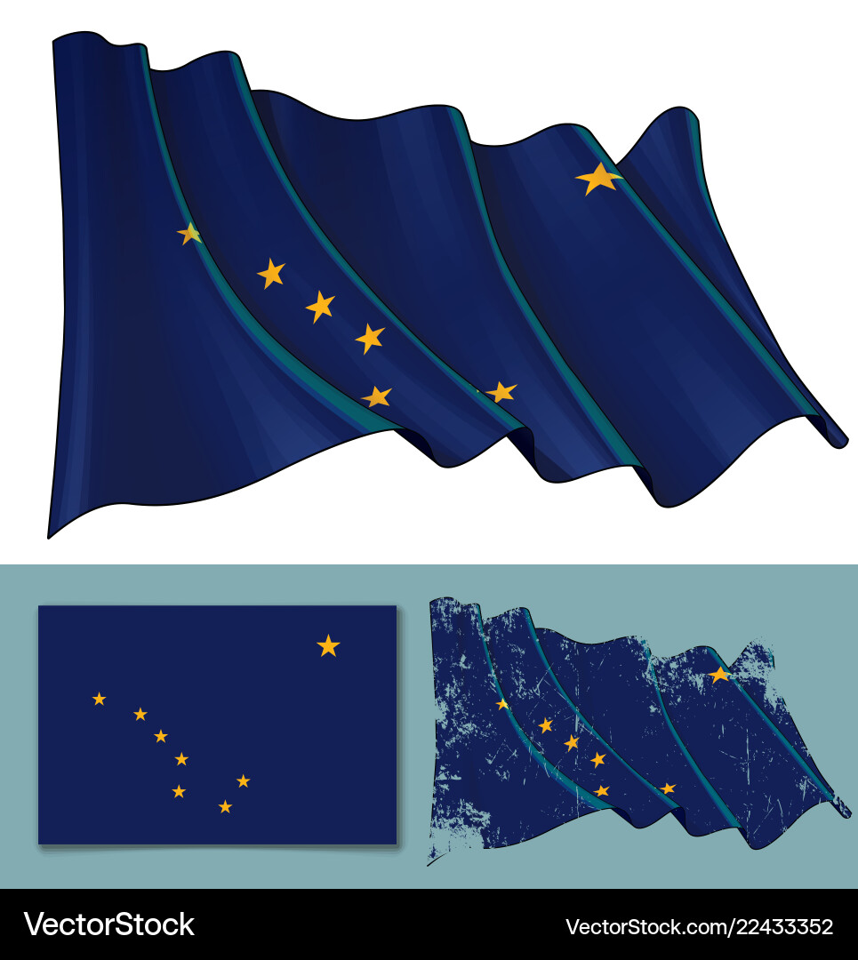 Alaska State Flag - Textured Version vector image