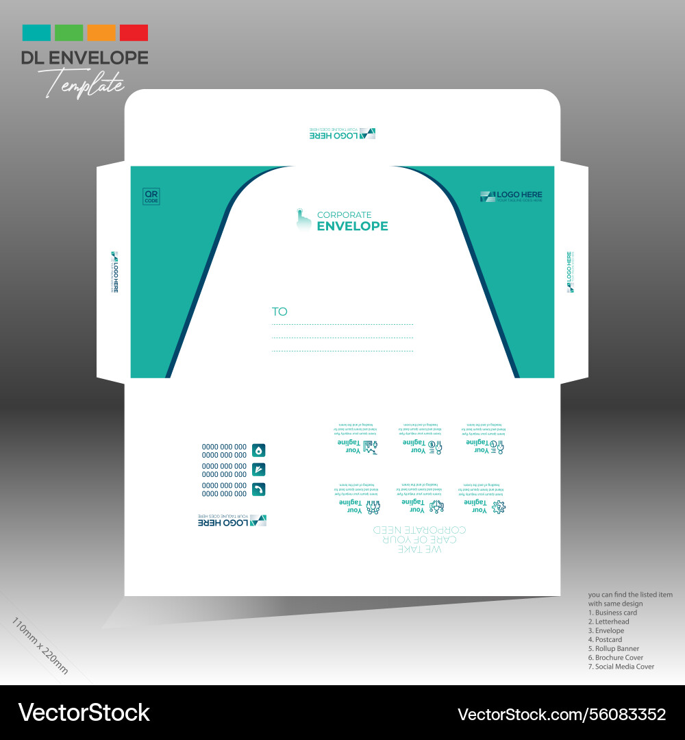 Envelope layout design for any use Vector Image