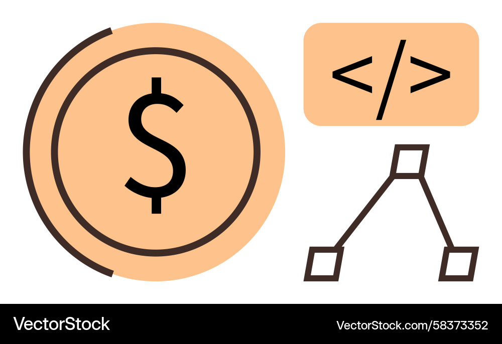 Financial Technology Algorithm Concept Vector Image