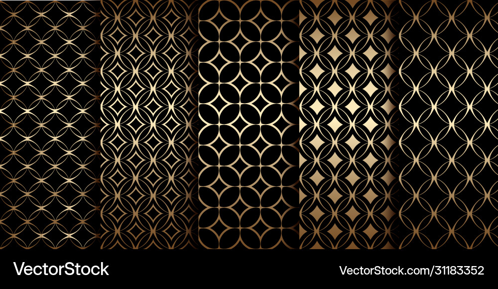 Golden Geometric Patterns vector image