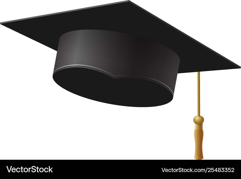 Graduation cap on white background Royalty Free Vector Image