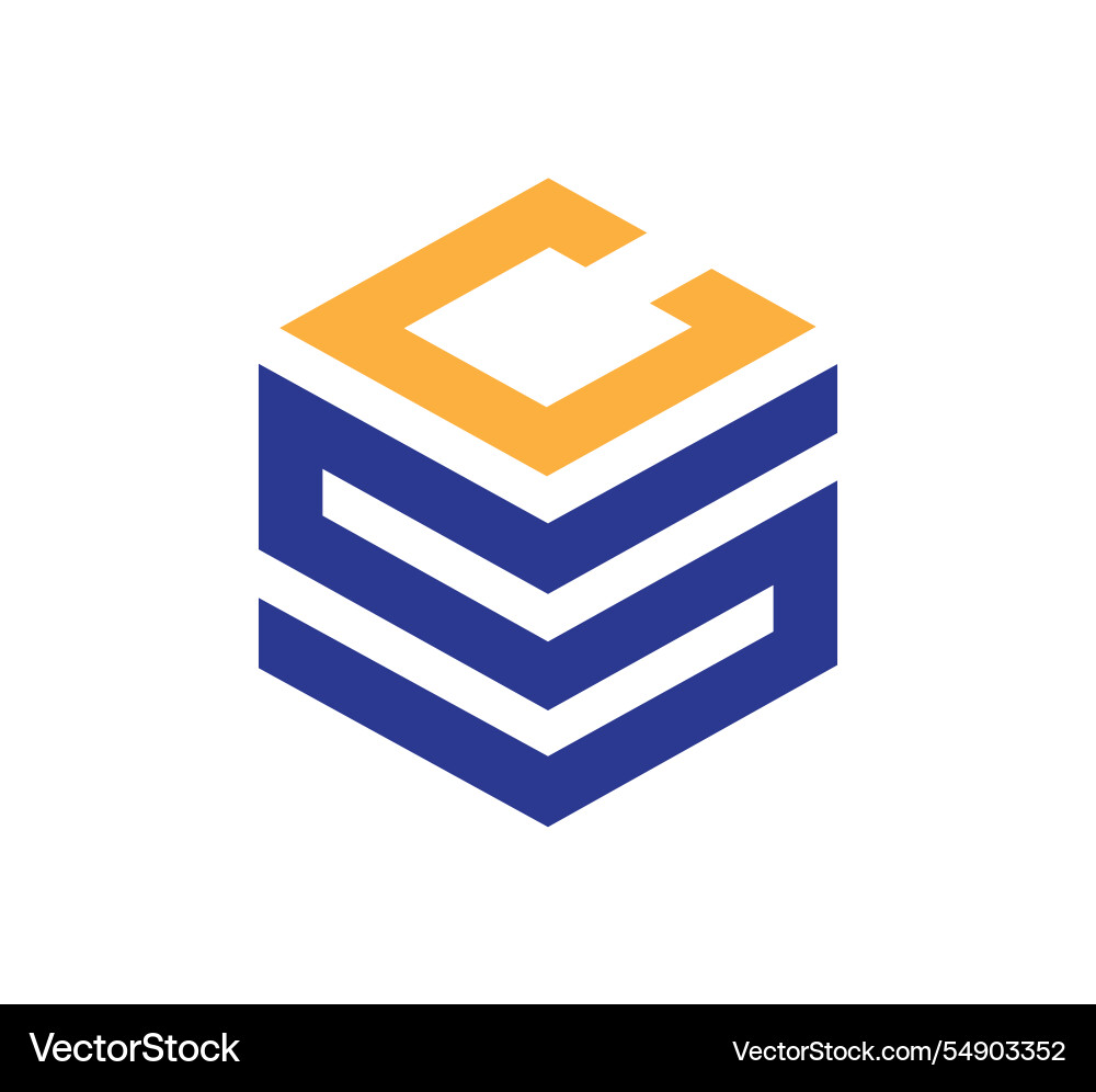 Initial cs letter logo design and sc Royalty Free Vector