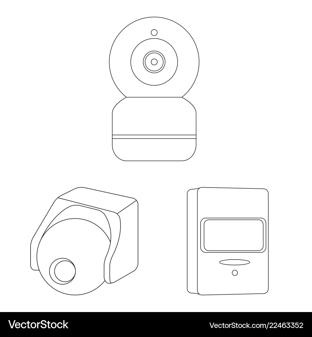 Isolated object of cctv and camera icon set Isolated object of cctv and camera icon set vector image