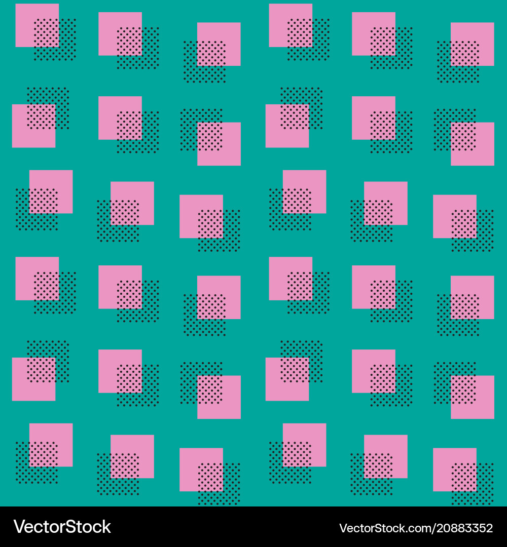 Memphis Squares & Dots Pattern vector image