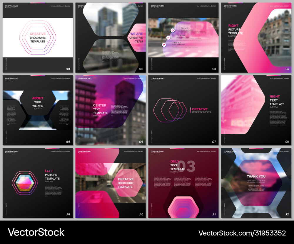Minimal brochure templates with hexagonal design Minimal brochure templates with hexagonal design vector image