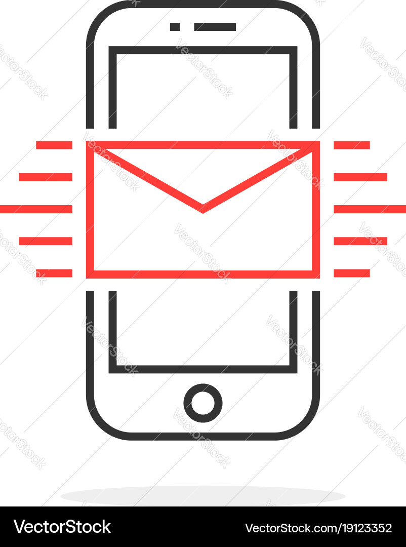 Mobile Message Notification Vector Image
