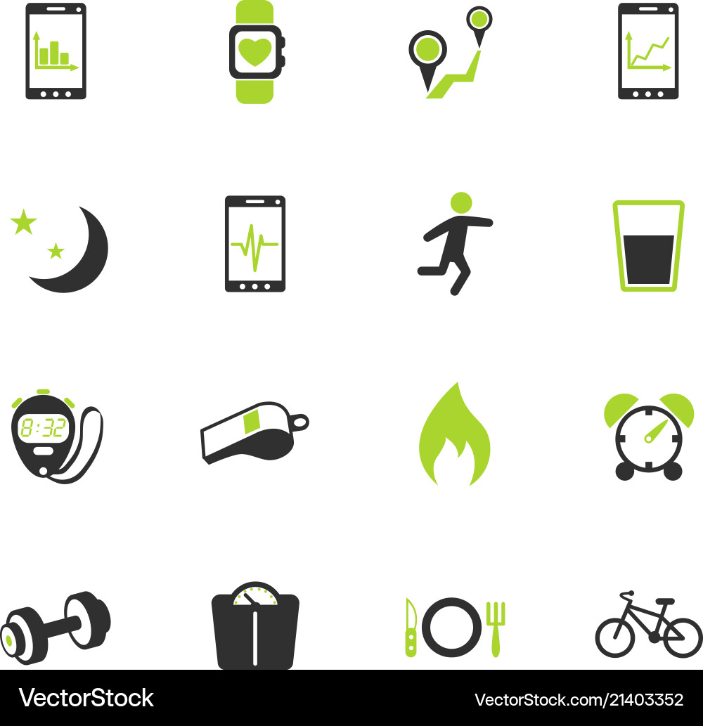 Monitoring apps icon set Vector Image