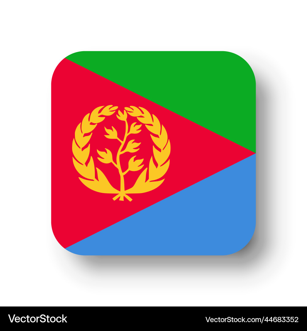 Runde quadratische Flagge von eritrea Runde quadratische Flagge von eritrea vektorbild