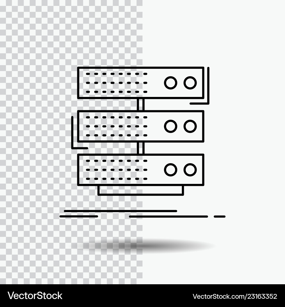 Server storage rack database data line icon Server storage rack database data line icon vector image