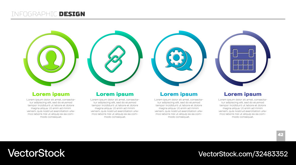 Set create account screen chain link speech Set create account screen chain link speech vector image